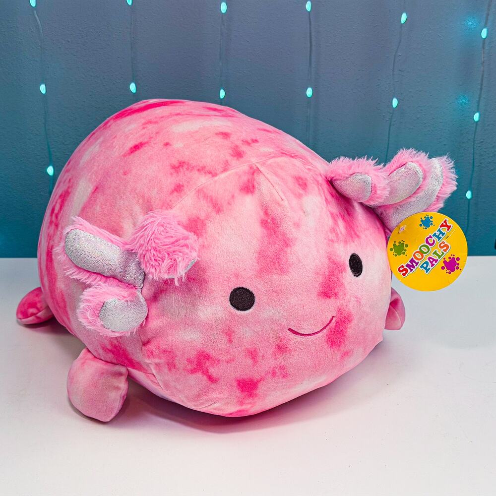 Smoochy Pals 16" Pink Tie Dye Axolotl Plush Linzy Toys Large Stuffed Animal
